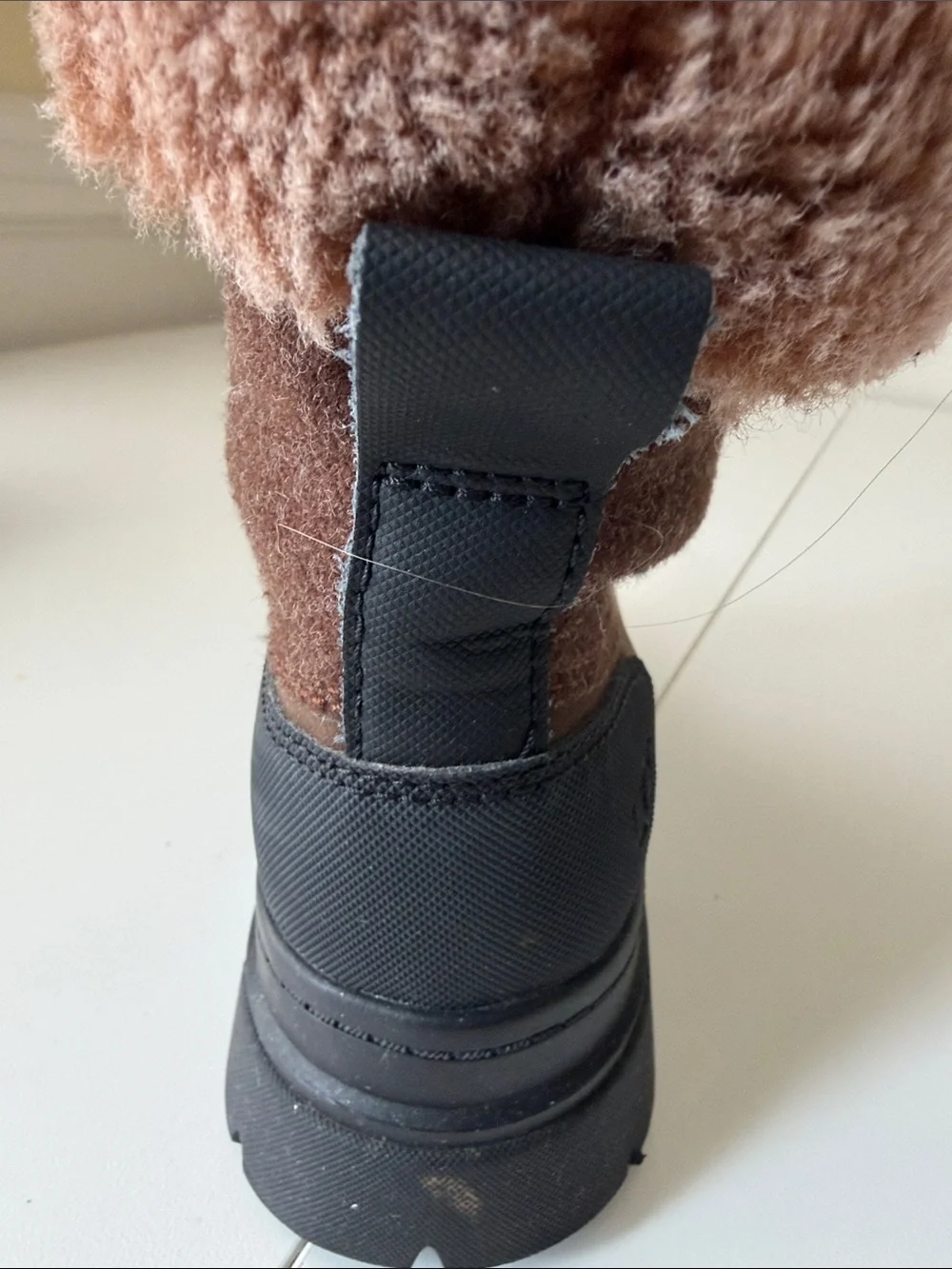 UGG Women's Brown Lace-Up Winter Boots with Fur Trim
